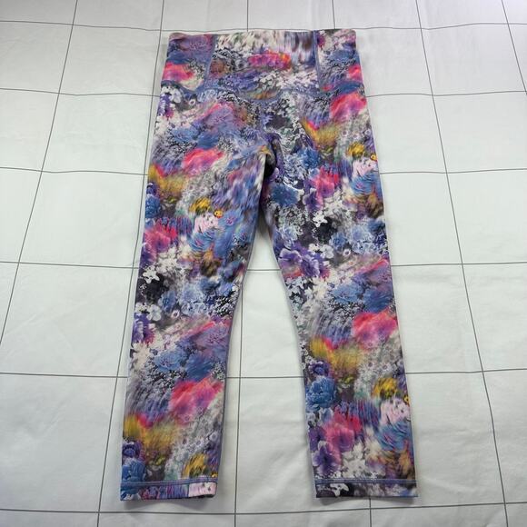 Athleta Leggings Womens Small Elation Capri Renewed Bloom Chrome Yoga Gym Active - Picture 3 of 11